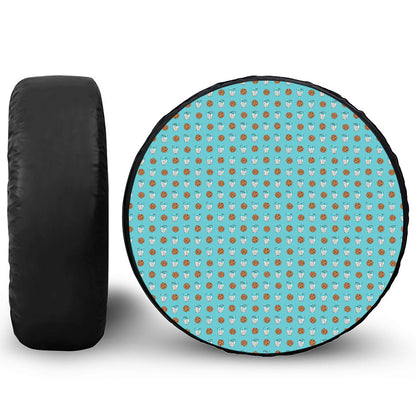 Milk And Cookies Pattern Print Tire Cover