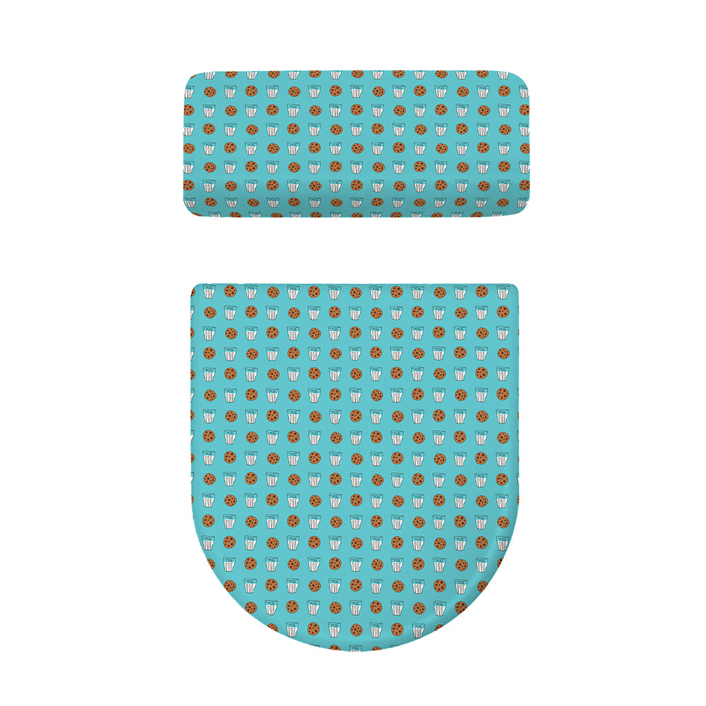 Milk And Cookies Pattern Print Toilet Lid And Tank Cover Set
