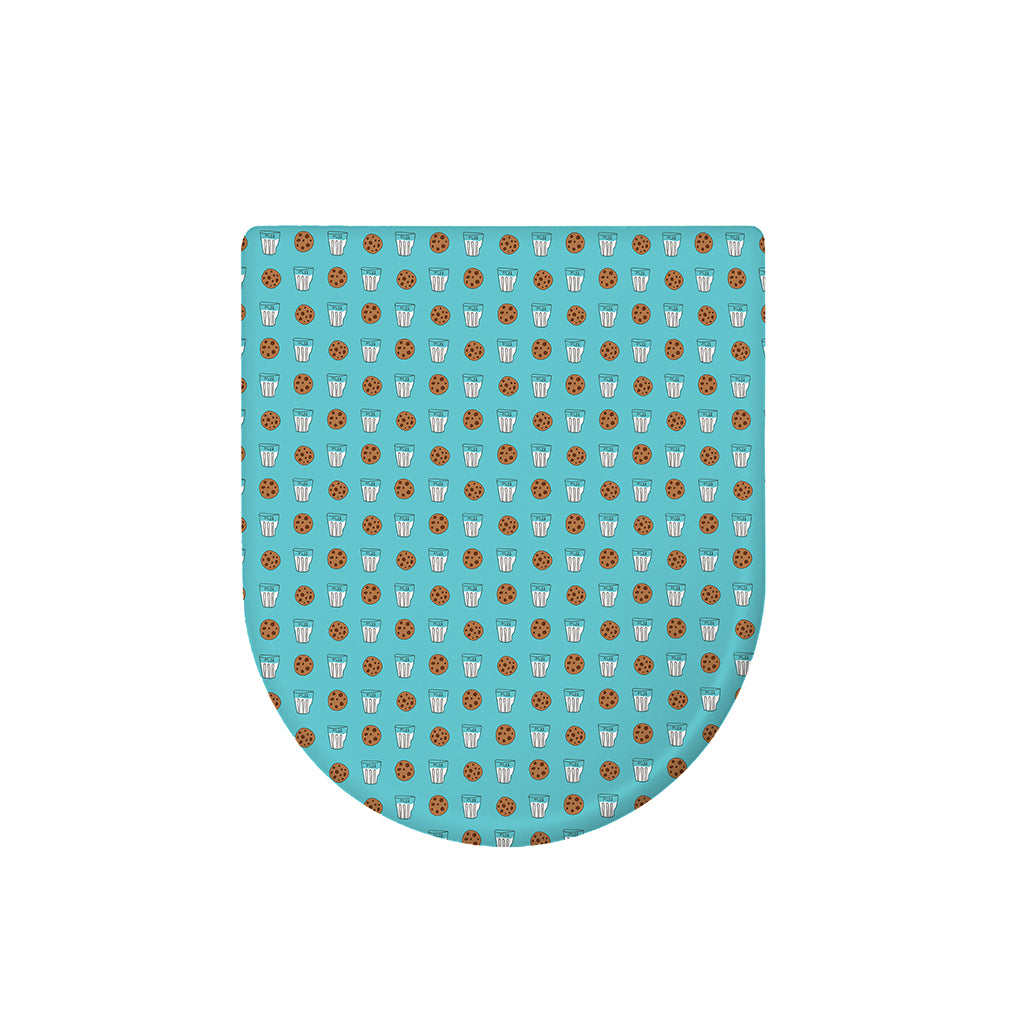 Milk And Cookies Pattern Print Toilet Lid Cover