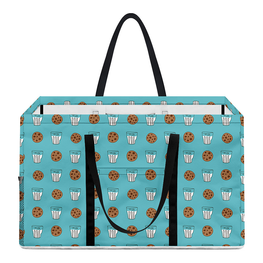 Milk And Cookies Pattern Print Utility Tote Bag