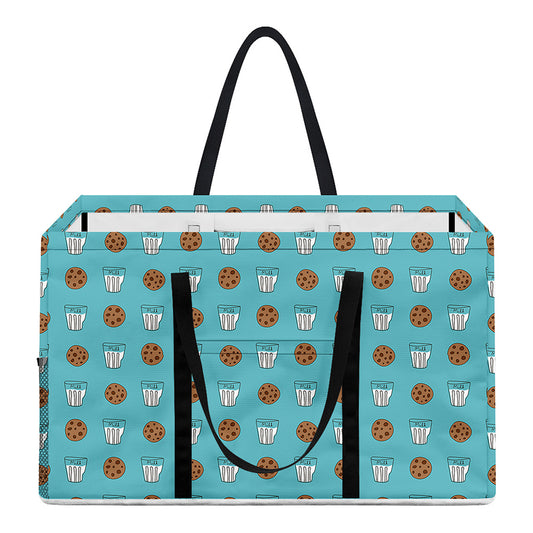 Milk And Cookies Pattern Print Utility Tote Bag