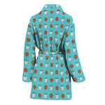 Milk And Cookies Pattern Print Women's Bathrobe