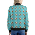 Milk And Cookies Pattern Print Women's Bomber Jacket