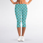 Milk And Cookies Pattern Print Women's Capri Leggings