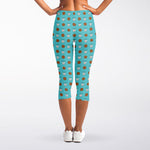Milk And Cookies Pattern Print Women's Capri Leggings