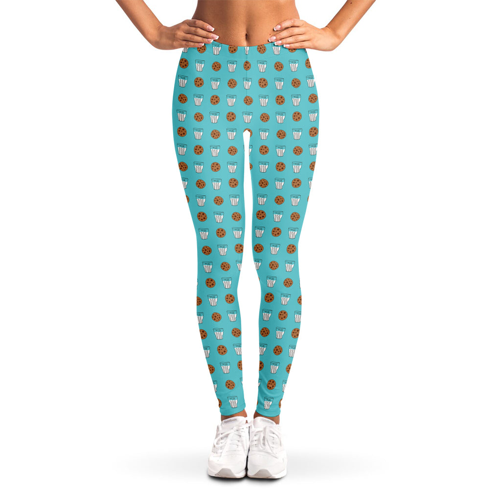 Milk And Cookies Pattern Print Women's Leggings