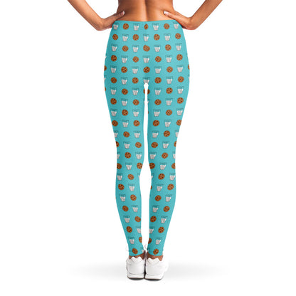 Milk And Cookies Pattern Print Women's Leggings
