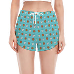 Milk And Cookies Pattern Print Women's Split Running Shorts