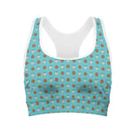Milk And Cookies Pattern Print Women's Sports Bra