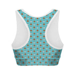 Milk And Cookies Pattern Print Women's Sports Bra