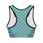 Milk And Cookies Pattern Print Women's Sports Bra
