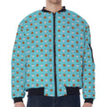 Milk And Cookies Pattern Print Zip Sleeve Bomber Jacket