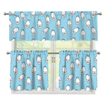Milk Bottle Cartoon Pattern Print 3 Piece Kitchen Curtains