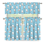 Milk Bottle Cartoon Pattern Print 3 Piece Kitchen Curtains