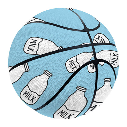 Milk Bottle Cartoon Pattern Print Basketball