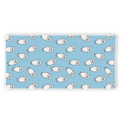 Milk Bottle Cartoon Pattern Print Beach Towel
