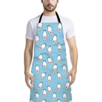 Milk Bottle Cartoon Pattern Print Bib Apron With Pocket