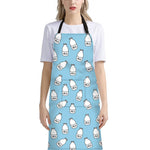 Milk Bottle Cartoon Pattern Print Bib Apron With Pocket