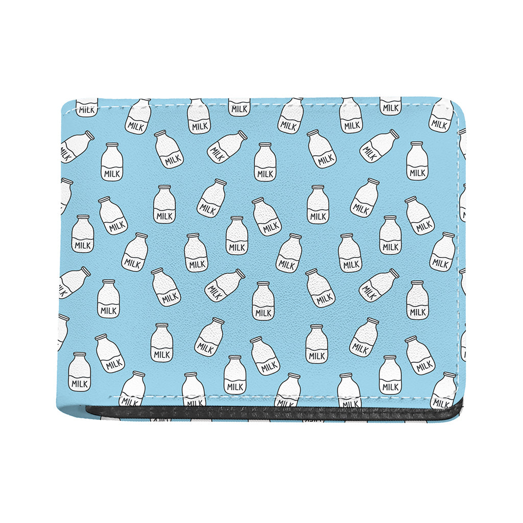Milk Bottle Cartoon Pattern Print Bifold Wallet