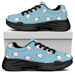 Milk Bottle Cartoon Pattern Print Black Chunky Shoes
