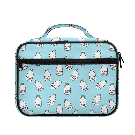 Milk Bottle Cartoon Pattern Print Briefcase Bible Bag
