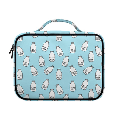 Milk Bottle Cartoon Pattern Print Briefcase Bible Bag
