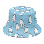 Milk Bottle Cartoon Pattern Print Bucket Hat