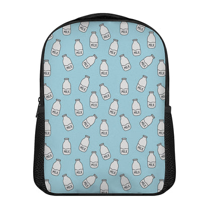 Milk Bottle Cartoon Pattern Print Casual Backpack