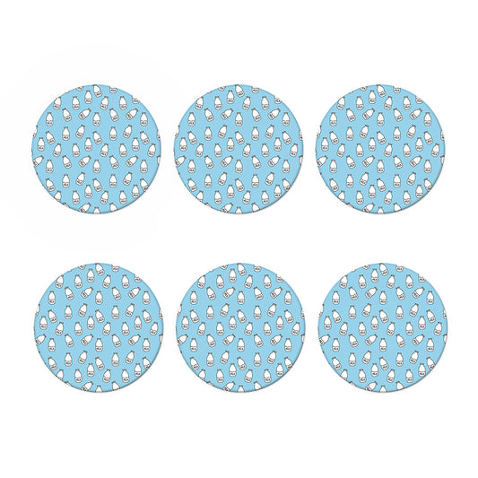 Milk Bottle Cartoon Pattern Print Coaster Set