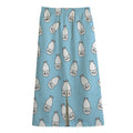 Milk Bottle Cartoon Pattern Print Cotton Front Slit Maxi Skirt
