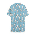 Milk Bottle Cartoon Pattern Print Cotton Hawaiian Shirt
