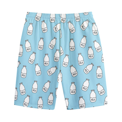 Milk Bottle Cartoon Pattern Print Cotton Shorts