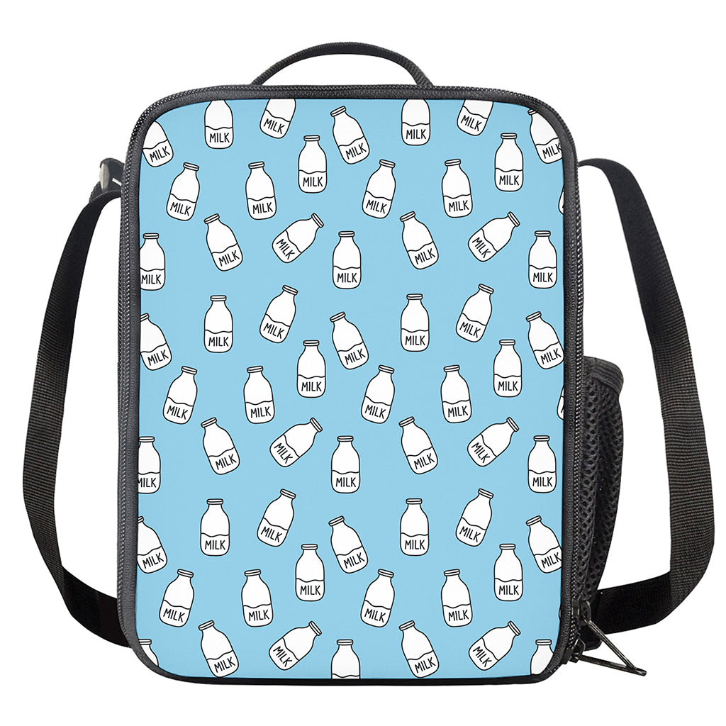 Milk Bottle Cartoon Pattern Print Crossbody Lunch Bag