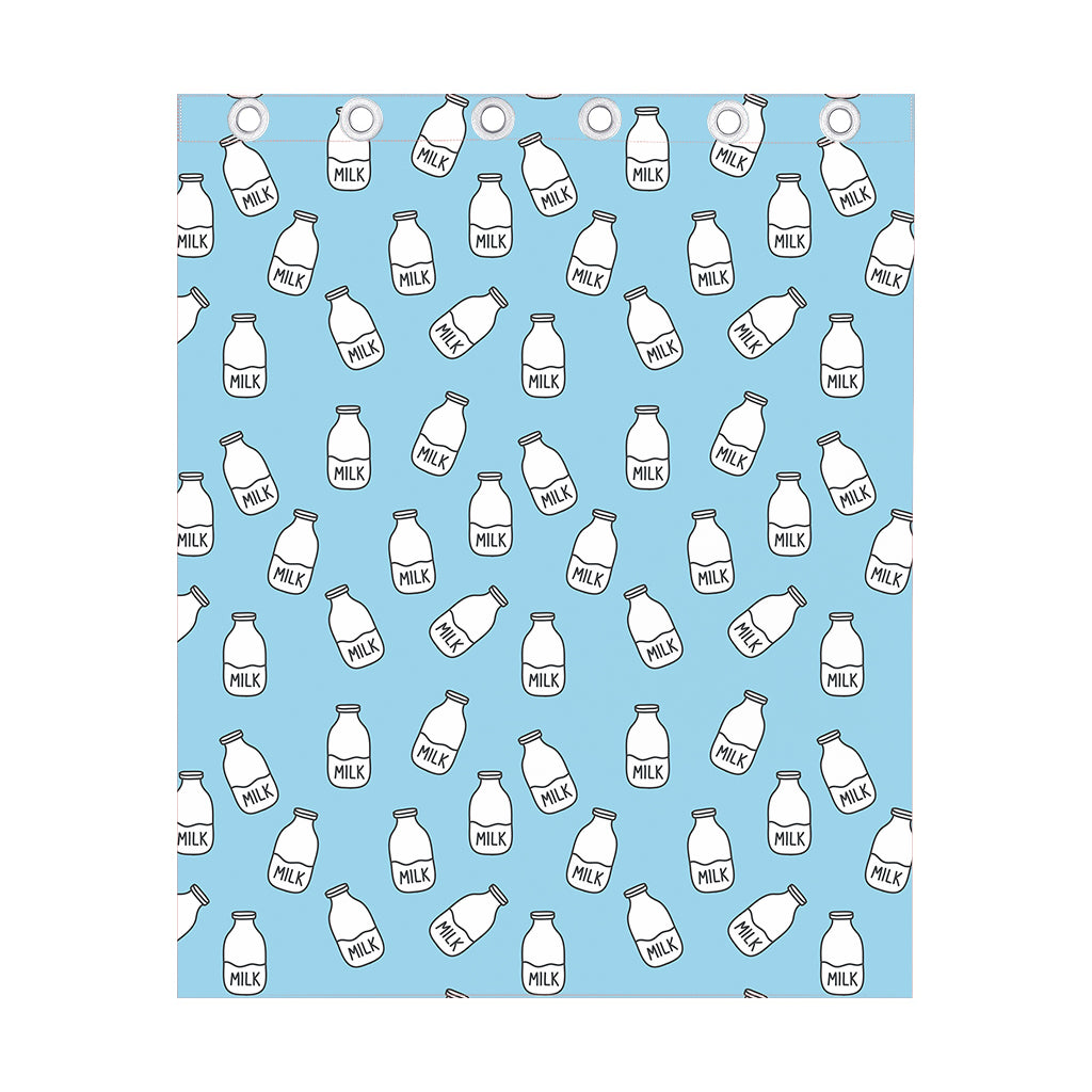 Milk Bottle Cartoon Pattern Print Curtain
