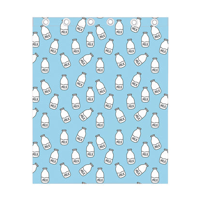Milk Bottle Cartoon Pattern Print Curtain
