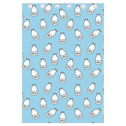 Milk Bottle Cartoon Pattern Print Curtain
