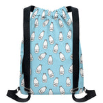Milk Bottle Cartoon Pattern Print Drawstring Backpack