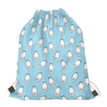Milk Bottle Cartoon Pattern Print Drawstring Bag