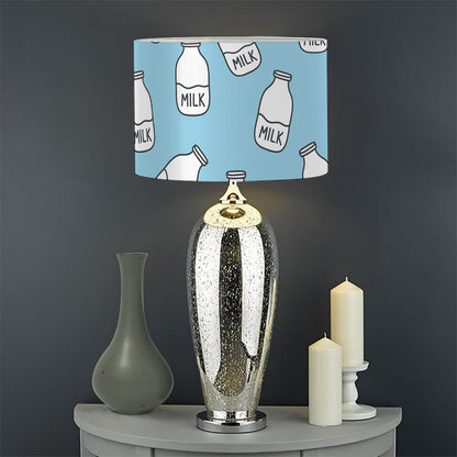 Milk Bottle Cartoon Pattern Print Drum Lamp Shade