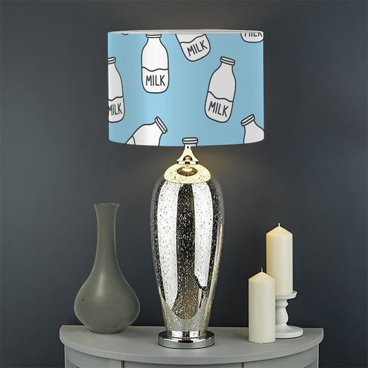Milk Bottle Cartoon Pattern Print Drum Lamp Shade