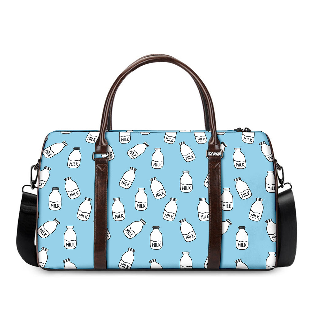 Milk Bottle Cartoon Pattern Print Duffle Bag