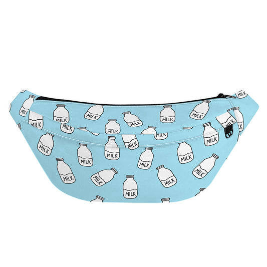 Milk Bottle Cartoon Pattern Print Fanny Pack