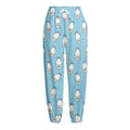 Milk Bottle Cartoon Pattern Print Fleece Lined Knit Pants