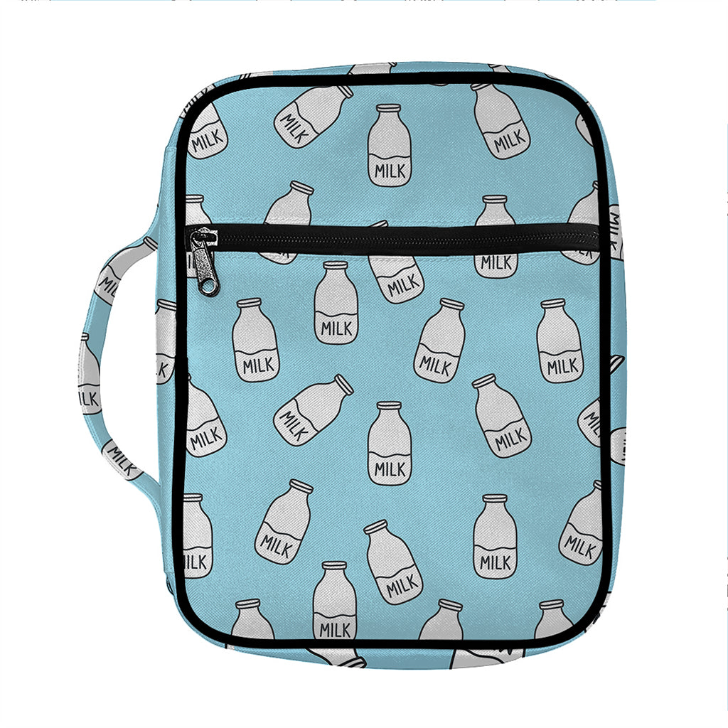 Milk Bottle Cartoon Pattern Print Front Pocket Bible Bag