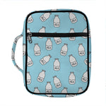 Milk Bottle Cartoon Pattern Print Front Pocket Bible Bag