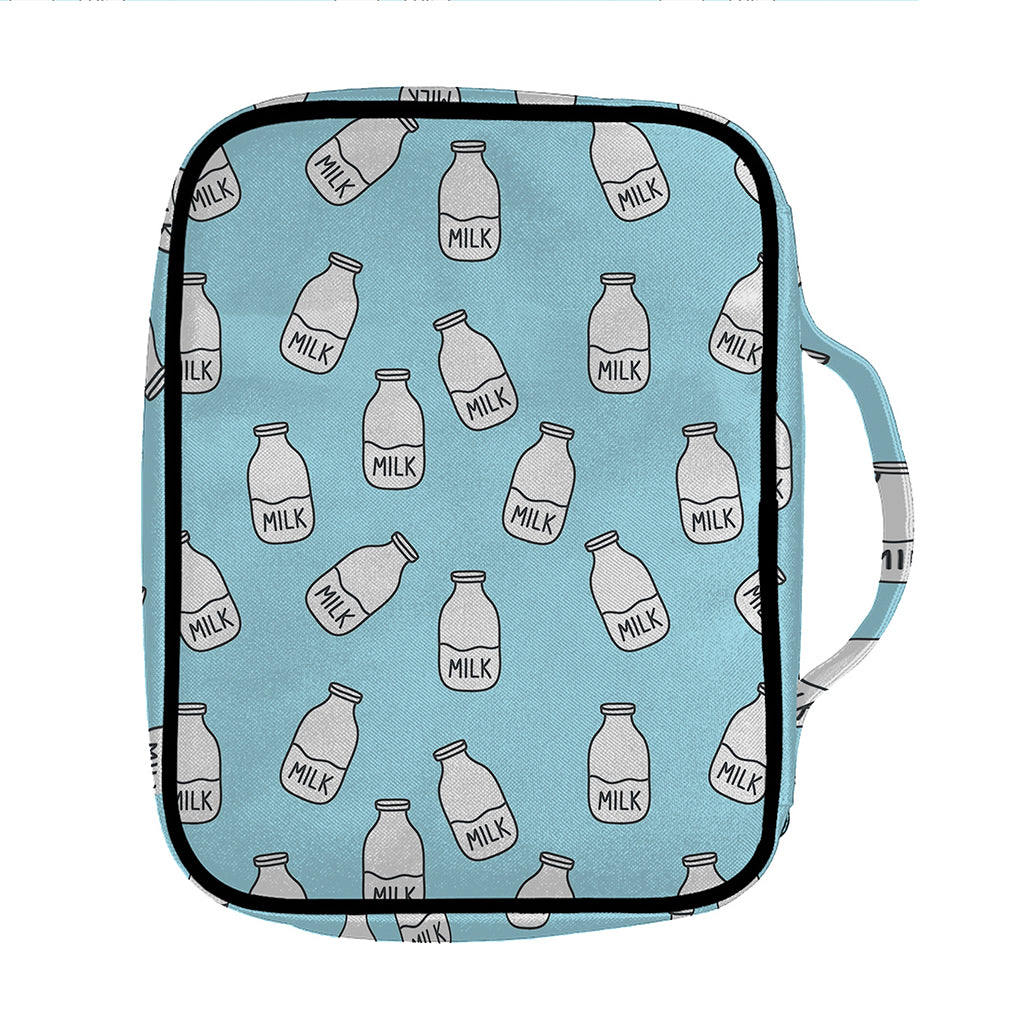 Milk Bottle Cartoon Pattern Print Front Pocket Bible Bag