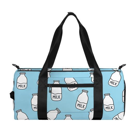 Milk Bottle Cartoon Pattern Print Gym Bag