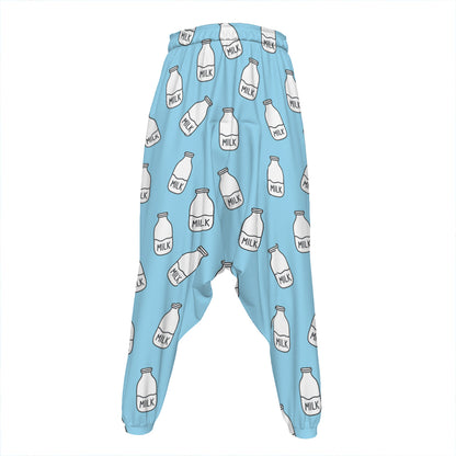 Milk Bottle Cartoon Pattern Print Hammer Pants