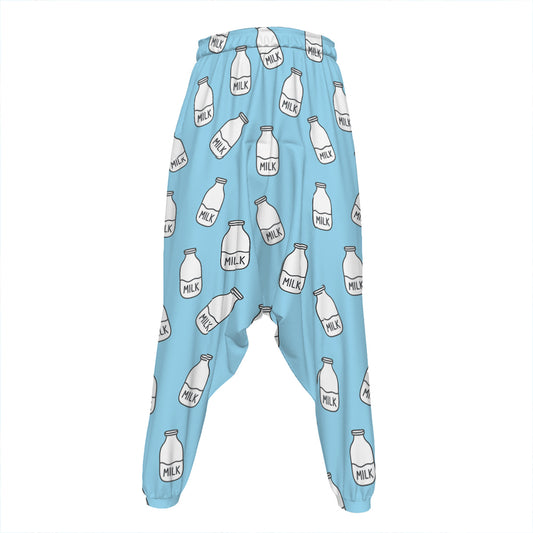 Milk Bottle Cartoon Pattern Print Hammer Pants