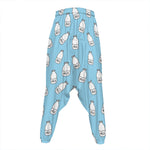 Milk Bottle Cartoon Pattern Print Hammer Pants